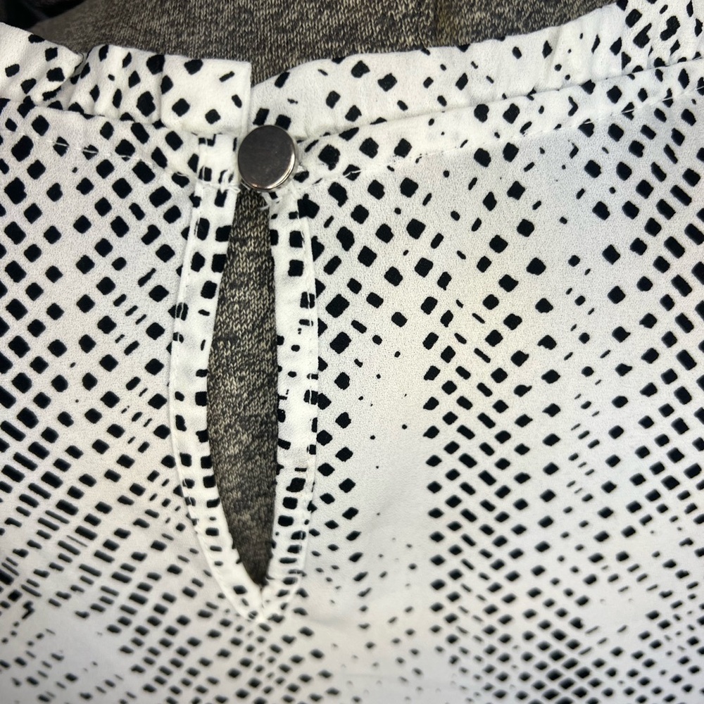 Apt. 9 White Blouse with Black Dot Print - Picture 8 of 16